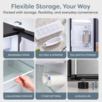 Igloo 2.6 Cu.Ft Mini Fridge with Freezer- Single Door Compact Refrigerator with Glass Shelves for Homes, Dorms & Offices- Keep Snacks, Drinks & Frozen Foods Cool with Temperature Control Fridge- White