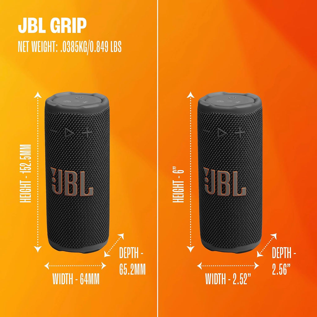 JBL Grip Portable Bluetooth Speaker, Waterproof, Ambient Light - Red