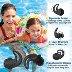 Swimming Ear Plugs for Kids,4 Pairs Reusable Silicone Ear Plugs Swimming