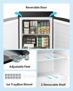 Feelfunn 3.0 Cu.ft Mini Freezer, Small Upright Freezer, Black