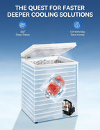 7.0 Cu Ft Chest Freezer - Energy Saving Quiet Top Open Door Mini Freezer Adjustable 6 Thermostat - Compact Small Deep Freezer w/Removable Basket and Defrost Water Drain for Home/Apartment/Garage