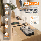 6 FT Surge Protector Power Strip with 6 USB, 16 Outlets, 2400J