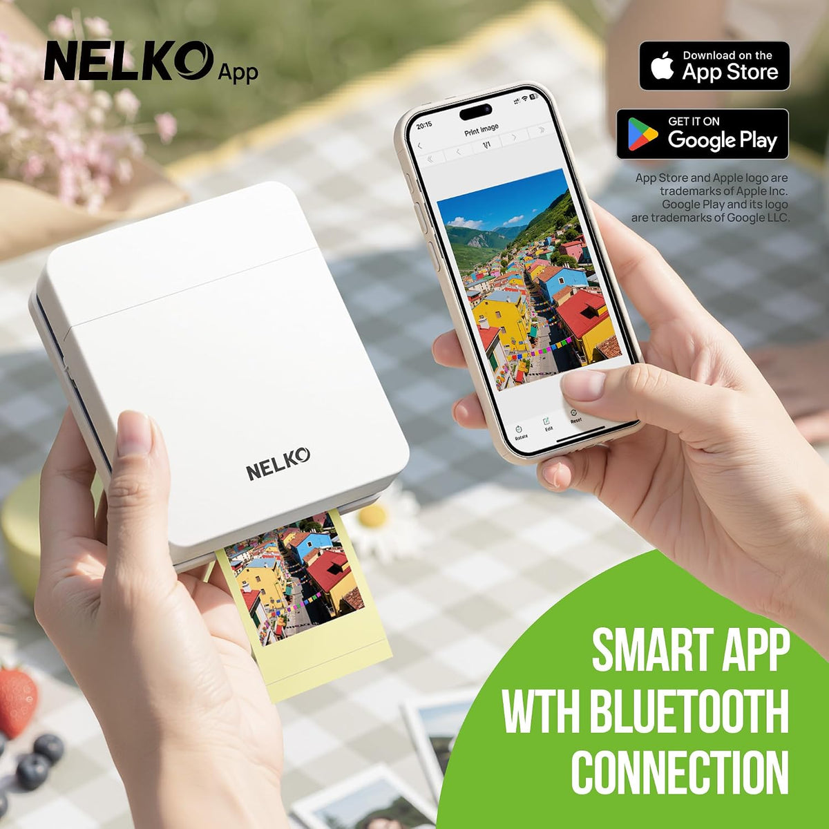 Nelko PP01 2x3 Portable Photo Printer with 20 Sheets, White