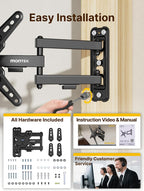 monTEK Full Motion Small TV Wall Mount for 13-43 Inch TVs up to 44 lb