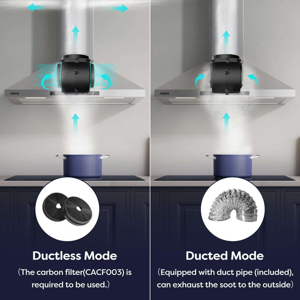 CIARRA Portable Range Hood, 2-Speed Desktop Kitchen Exhaust Fan