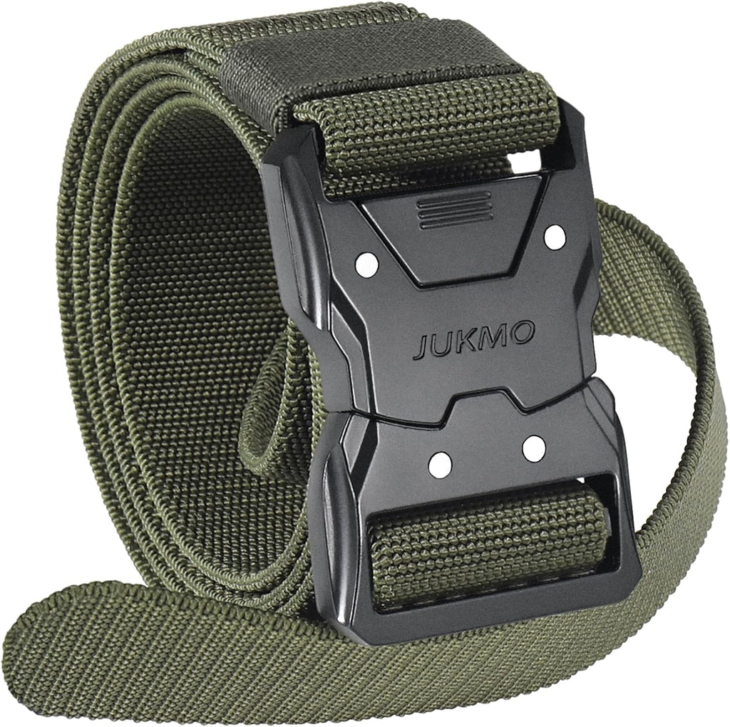 JUKMO Quick Release Tactical Belt, Military Work 1.5" Nylon Web Hiking Belt