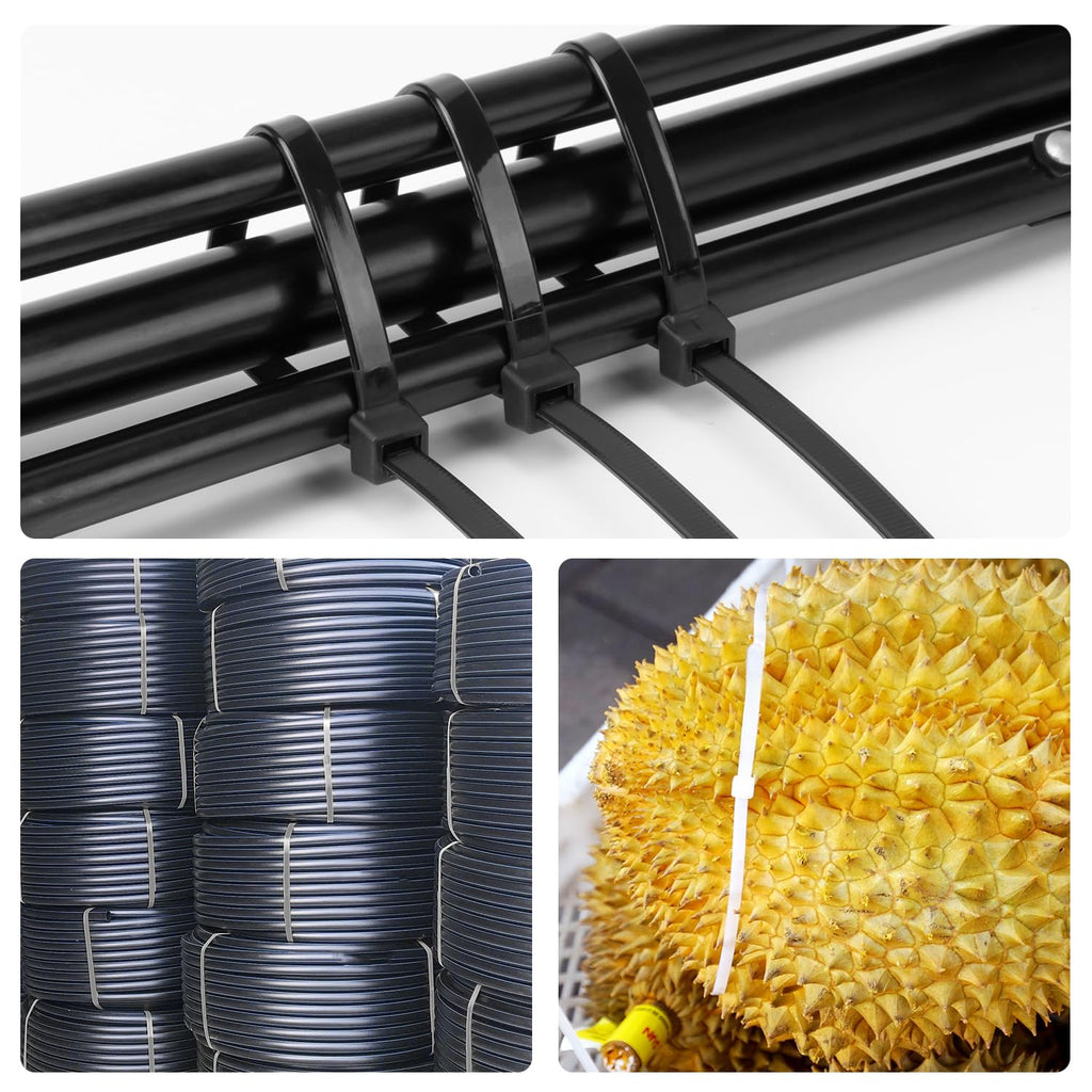 Armpow 18 inch Black Zip Ties Heavy Duty 100 PACK, 220 LBS Ultra Exclusive Strong Plastic Wire Ties, Large Cable Ties Extra Long Tie Wraps, Indoor and Outdoor UV Resistant