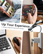 ZKAPOR USB C Cable 1M, USB C Charger Cable Right Angle Fast Charging USB C
