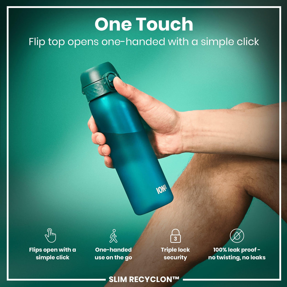 ION8 Leak Proof Water Bottle, 500ml (18oz), Fighter Jets