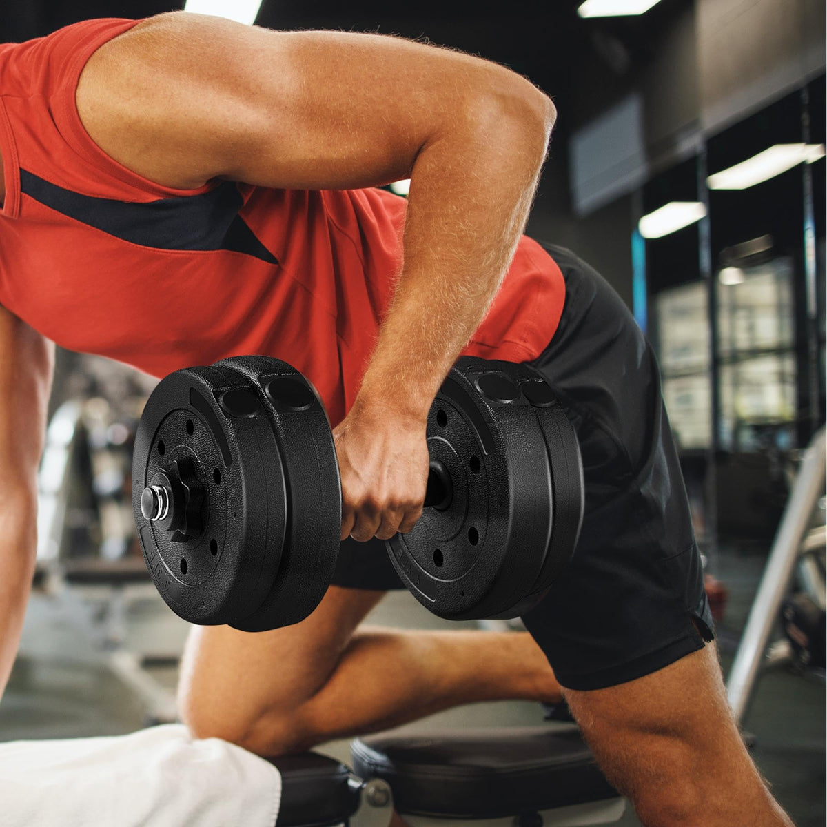 Yaheetech 30KG/25KG/20KG/15KG Adjustable Dumbbells Weight Set for Men/Women