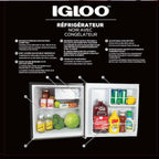 Igloo 2.6 Cu.Ft Mini Fridge with Freezer- Single Door Compact Refrigerator with Glass Shelves for Homes, Dorms & Offices- Keep Snacks, Drinks & Frozen Foods Cool with Temperature Control Fridge- White