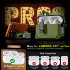 Inesore for AirPods AirPods Pro 1st/2nd Case with Secure Lock (Black)