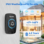 TECKNET Wireless Doorbell, Wall Plug-in Door Bells Wireless Cordless