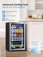 Icyglee 126 Can Mini Fridge, 3.2 Cu.Ft Beverage Refrigerator, Drink Cooler