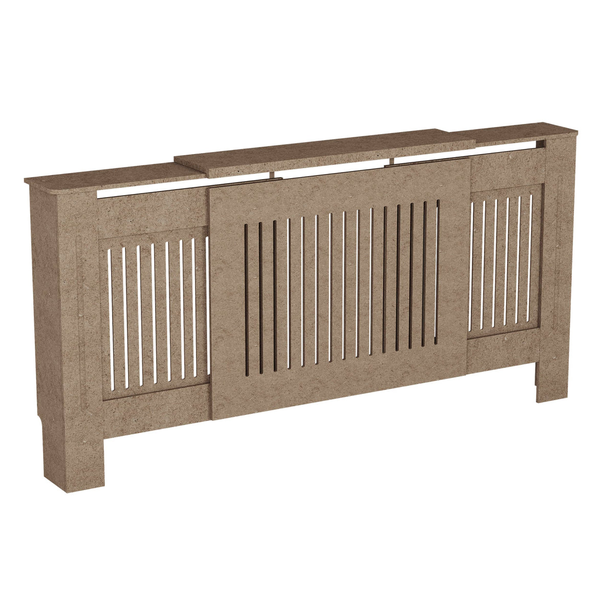 Vida Designs Chelsea Radiator Cover White - Medium - Modern Vertical Slat Design For Optimal Heat Circulation - H82xW111xD19cm - Painted MDF Cabinet Ideal For Living Room & Hallway