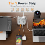 TESSAN PD 20W Surge Protector Extension Cord 5Ft, Flat Plug Power Strip
