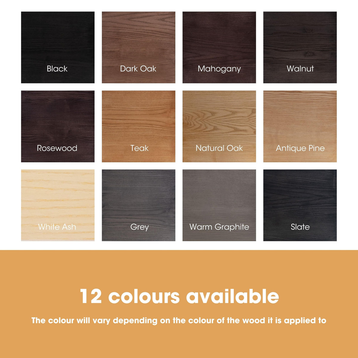 Furniture Clinic Wood Stain (Dark Oak) – Fast Drying, Highly Concentrated, and Easy-to-Apply Wood Stain for All Indoor & Outdoor Wood – Water Based & Non-Toxic – 250ml