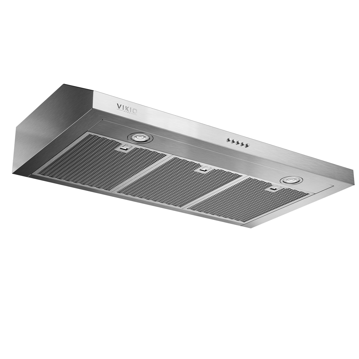 VIKIO HOME Under Cabinet Range Hood 30 Inch, 1200 CFM Dual-Motor Kitchen Vent with LED Lights, Button Control, Ducted Stainless Steel Vent Hood, Reusable 5-Layer Aluminum Filters, Black