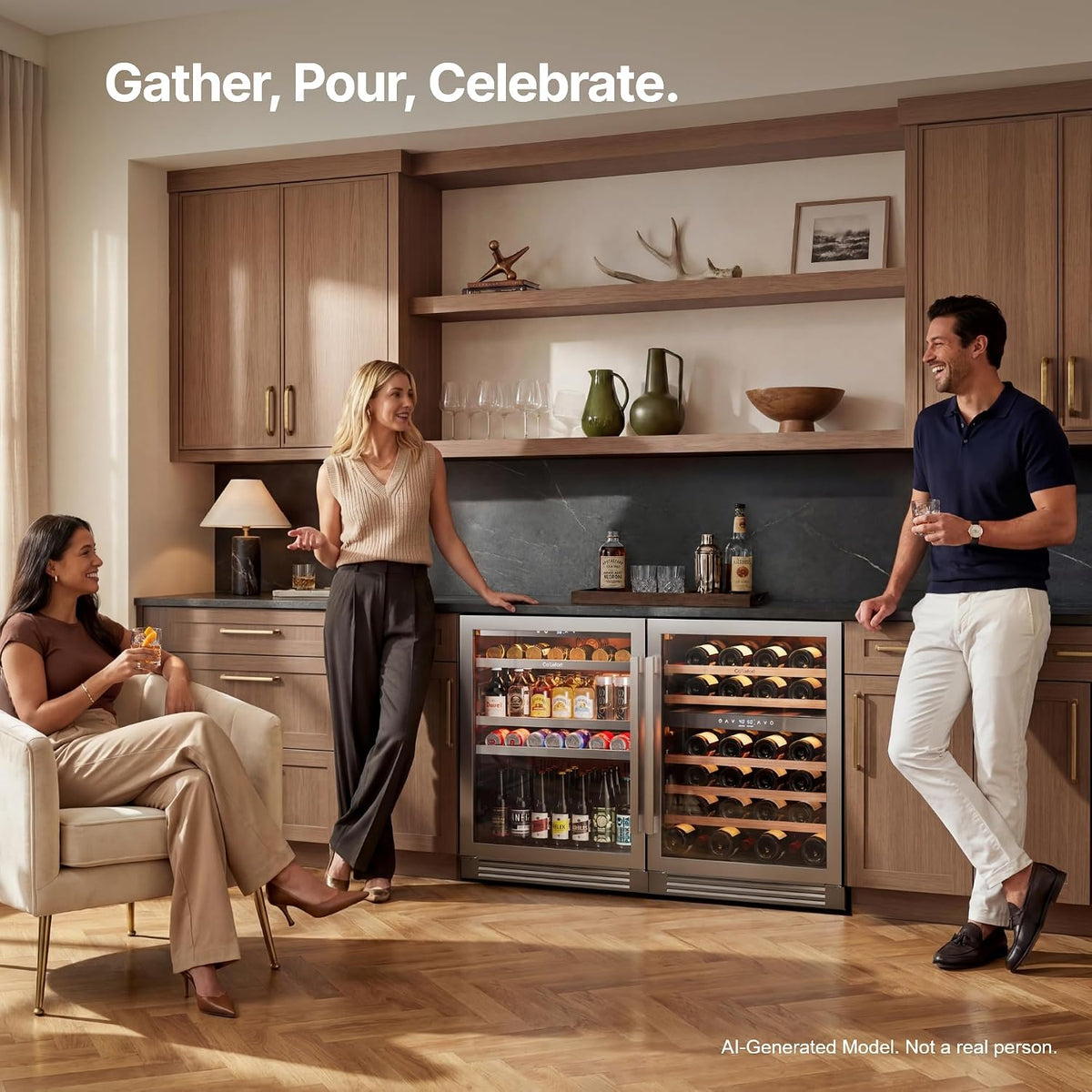Ca'Lefort 48 Inch Wine & Beverage Refrigerator, 200 Can and 46 Bottle