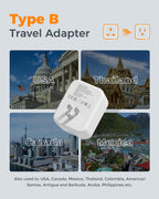 TESSAN UK to US Plug Adaptor 2 Pack, Type B USA Travel Adapter with USB C