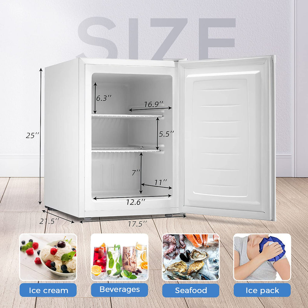 Kismile Small Freezer Upright, 3.0 Cu.ft Mini Freezer, Stainless Steel
