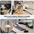 24Pcs Silicone Cable Ties, Cord Organizer Cable Management-Multi