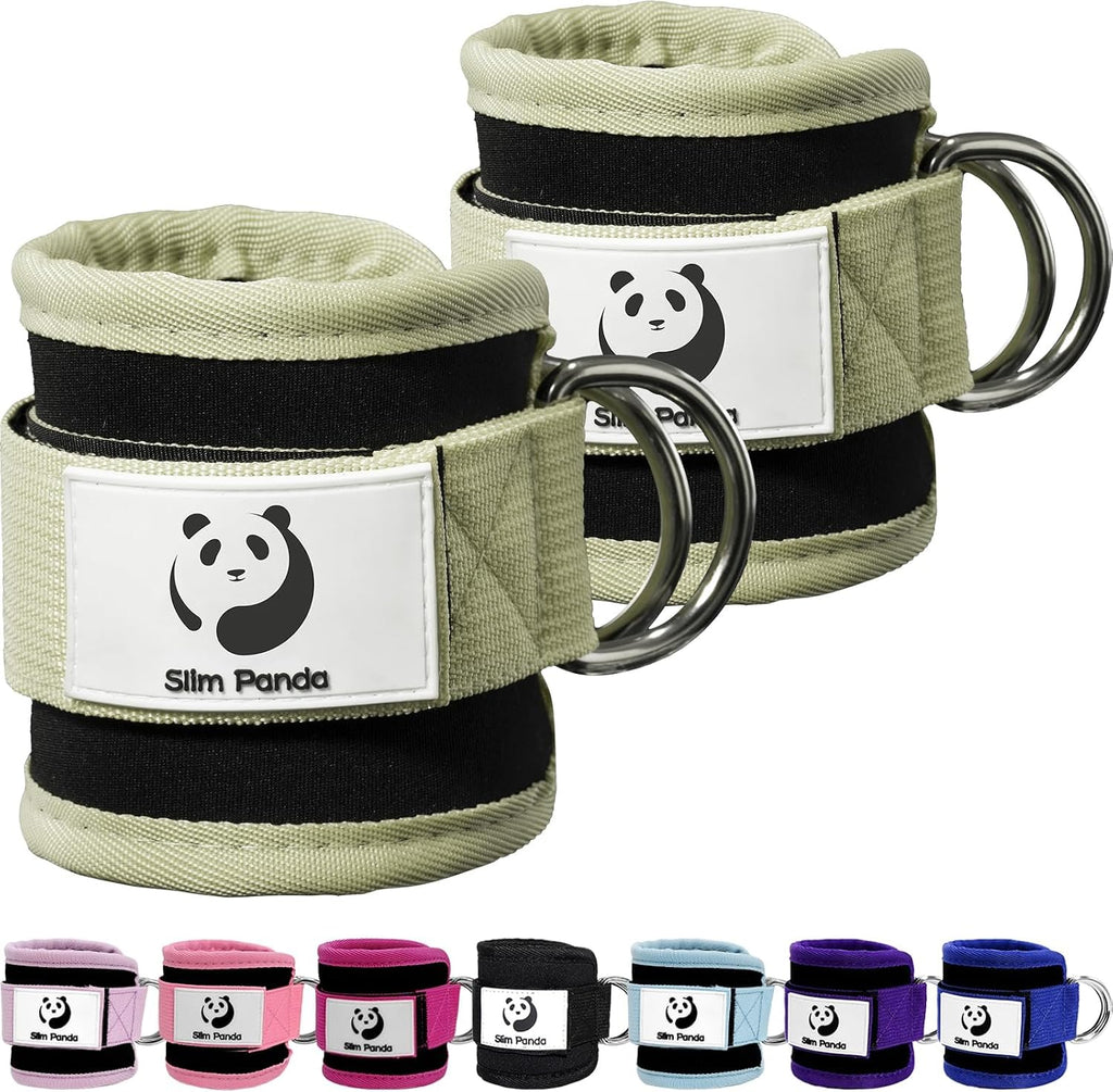 Slim Panda Ankle Straps for Cable Machines, Cable Kickback Ankle Cuffs
