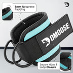 DMoose Fitness Ankle Strap for Cable Machine - One Size Fit with Premium Padding Cuffs - Cable Kickback Ankle Straps - Gym Attachments & Lower Body Exercises