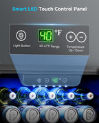 Feelfunn 2.6CuFt Beverage Refrigerator, 95 Can Mini Fridge with Glass Door