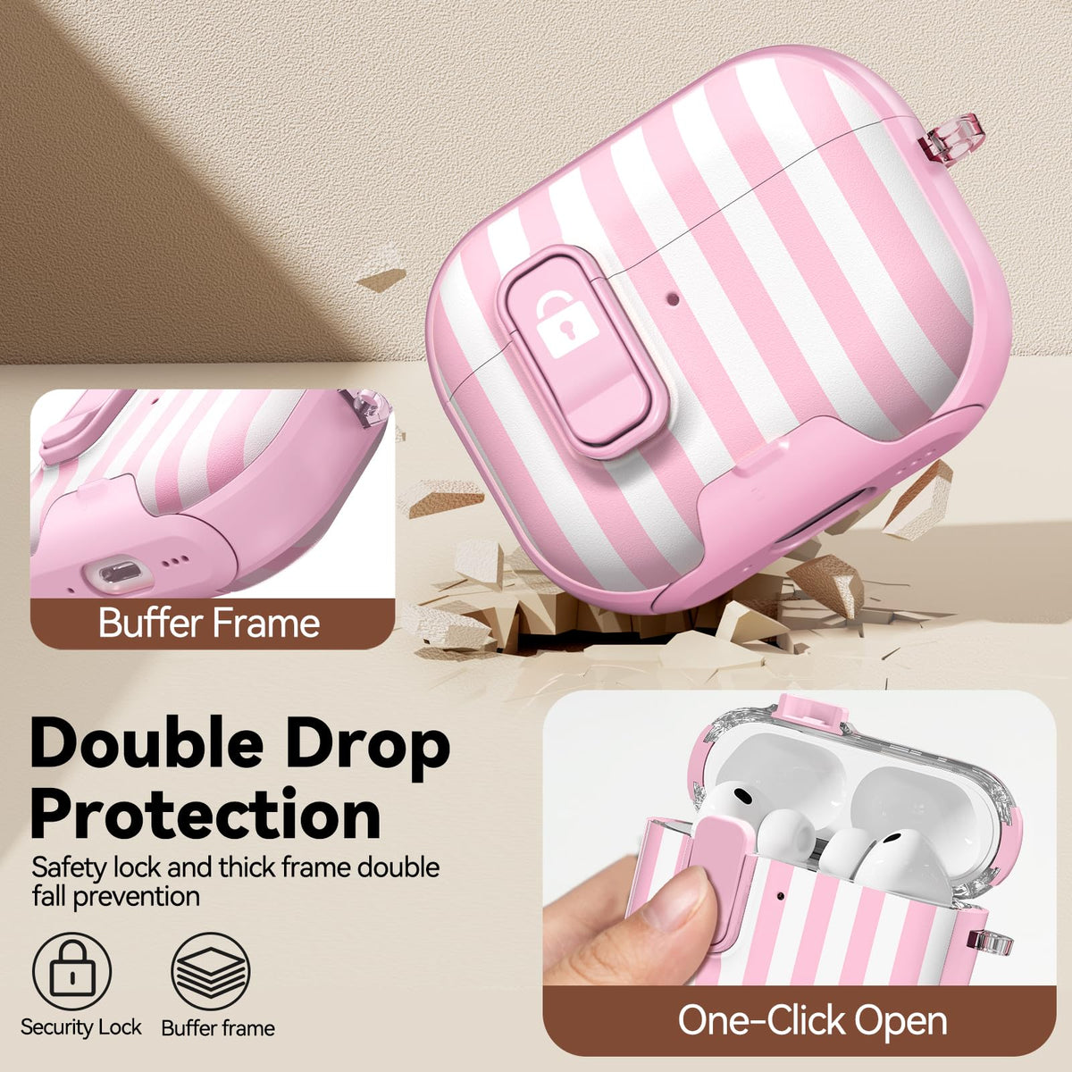 for AirPods Pro 2nd/1st Case (2023-2019)-Purple Bell Flower