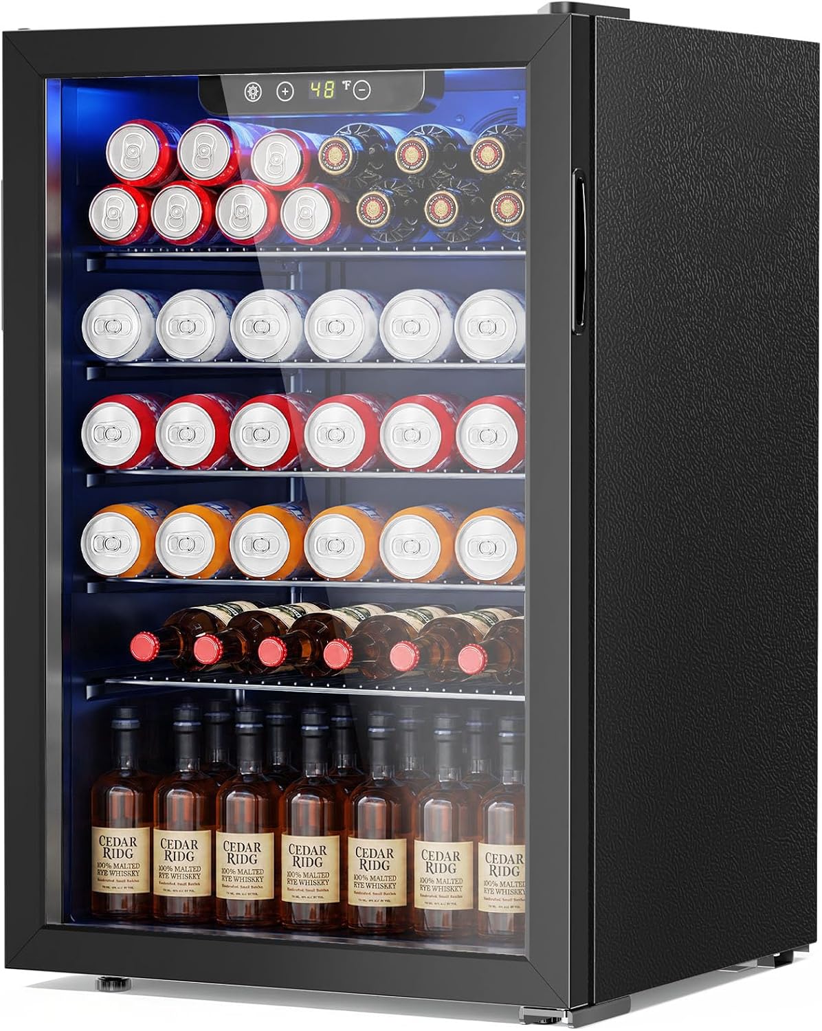 Antarctic Star Beverage Refrigerator Cooler 68 Can, Mini Fridge with Glass Door for Beer Drinks Wine,Freestanding Small Fridge with Electronic Temperature Control for Home and Bar,1.7 cu.ft