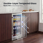 Yeego Beverage Refrigerator - 24 inch 180 Cans Beer Cooler with Glass Door