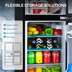 Anypro 4.0 Cu.Ft Fridge with Bottom Freezer, 2 Door Refrigerator with Drawer, 7 Level Temperatures and Adjustable Shelves for Bedroom, Dorm, Office, Apartment, Silver