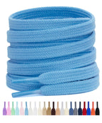 Stepace 2 Pairs Cotton Flat Shoe Laces 8mm Wide Shoelaces for Sneaker