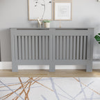 Vida Designs Chelsea Radiator Cover White - Medium - Modern Vertical Slat Design For Optimal Heat Circulation - H82xW111xD19cm - Painted MDF Cabinet Ideal For Living Room & Hallway