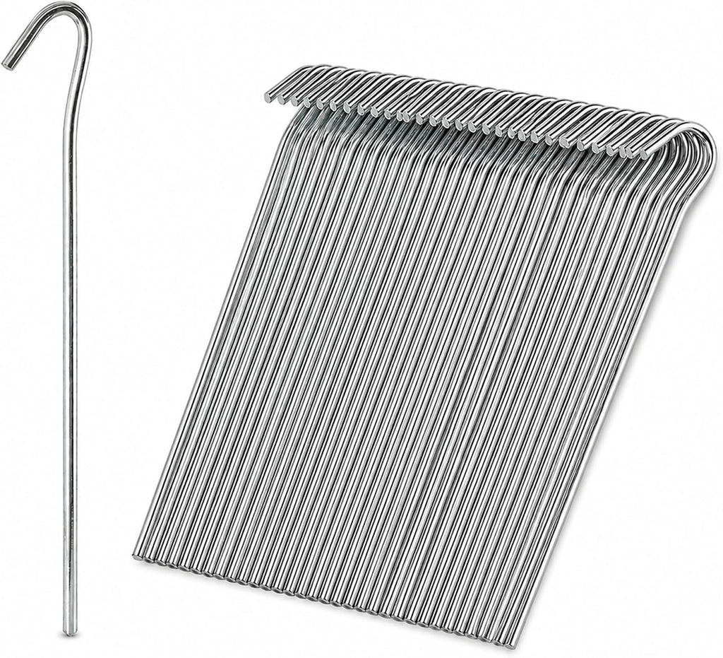 KEPLIN Steel Alloy Tent Pegs, Galvanised Ground Pegs, Rust Free & Durable Tent Support Metal Heavy Duty, Ideal Support for Camping, Beach, Garden Netting, Football Goal & Gazebo (40 Pack)