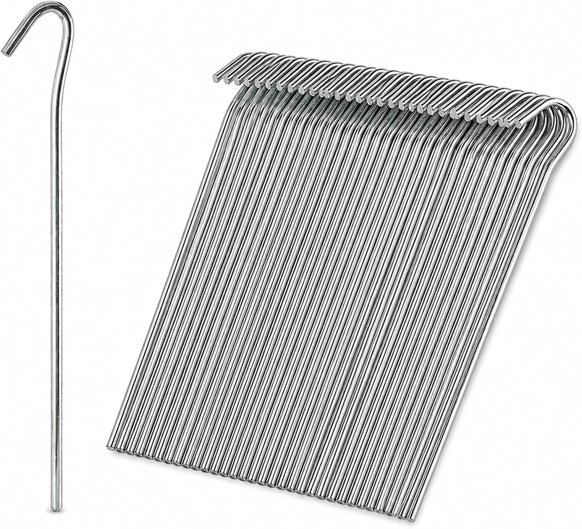 KEPLIN Steel Alloy Tent Pegs, Galvanised Ground Pegs, Rust Free & Durable Tent Support Metal Heavy Duty, Ideal Support for Camping, Beach, Garden Netting, Football Goal & Gazebo (40 Pack)