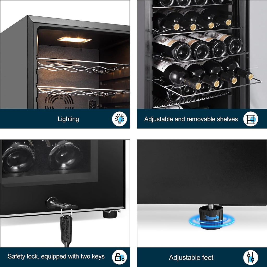 Mini Beverage Refrigerator Cooler -Small Beverage Fridge 1.4cu.ft