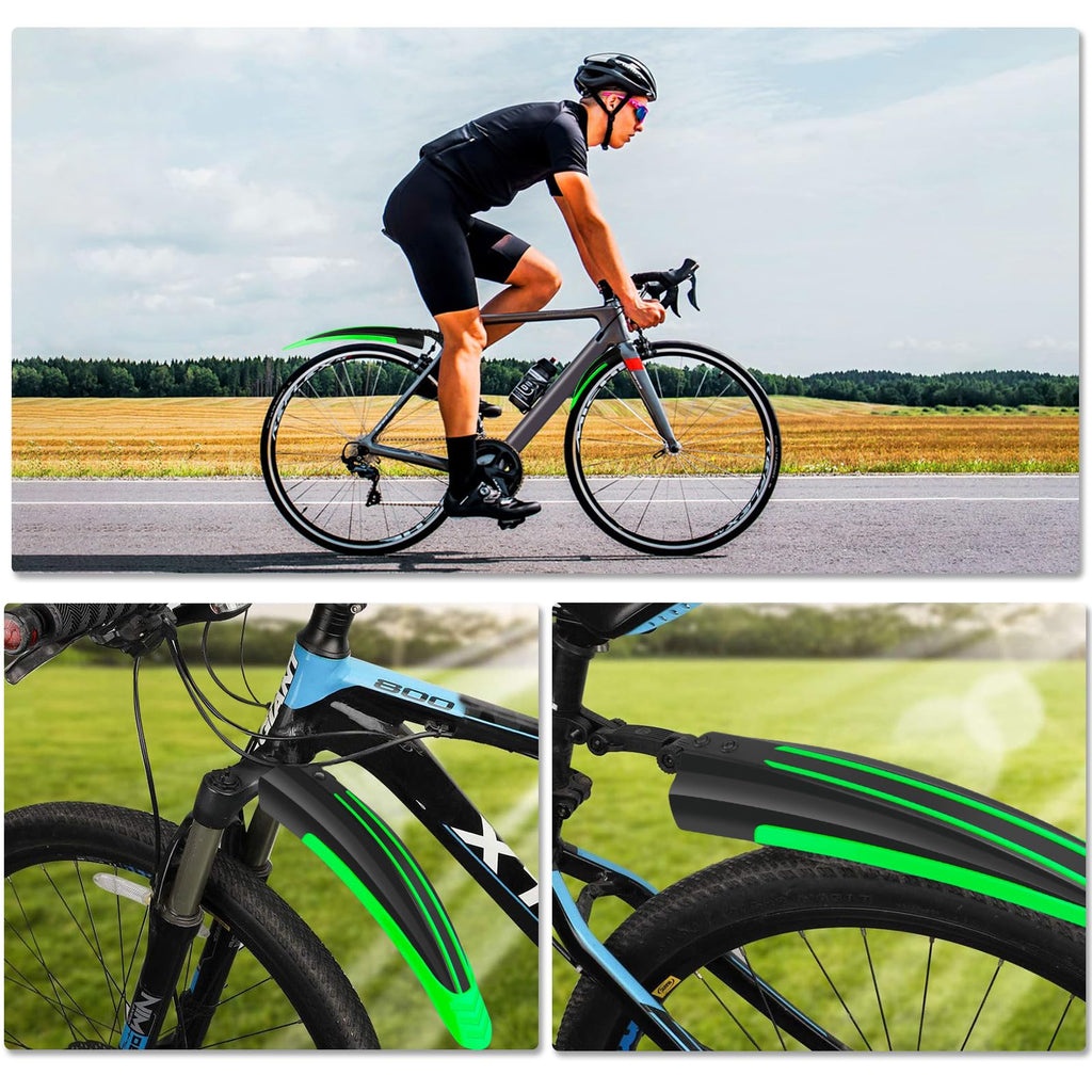 Bike Mudguard Set, Portable Adjustable Road Mountain Bike Bicycle Cycling Tires Front and Rear Mud Guard Fenders for MTB Mountain Road Bike