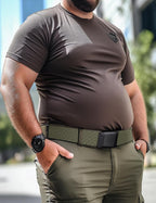 JUKMO Stretch Tactical Belt for Men, Military Work Rigger Hiking 1.5" Elastic Nylon Web Ratchet Quick Release Belt in Gift Box