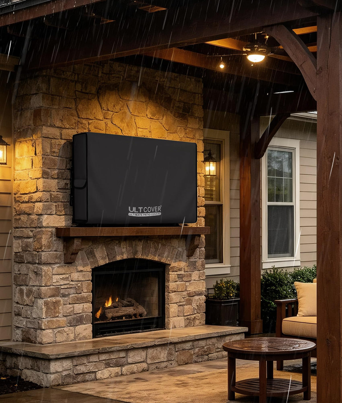 ULTCOVER Waterproof Outdoor TV Cover 55-59 inch, Black