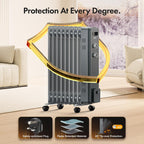 VonHaus Oil Filled Radiator 11 Fins – 2500W, 3 Heat Settings, 24 Hour Timer