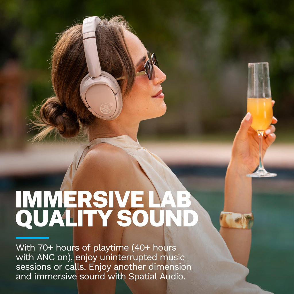 JLab JBuds Lux ANC Wireless Over-Ear Headphones, Mauve
