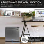 Whynter Upright Mini Freezer, 3.1 Cu Ft, Silver, CUF-301SS