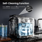 Antarctic Star Portable Ice Maker Countertop, 18Lbs/24H Self-Cleaning Ice Machine with One-Touch Operation & Ice Scoop Included, for Home Kitchen Office, Black