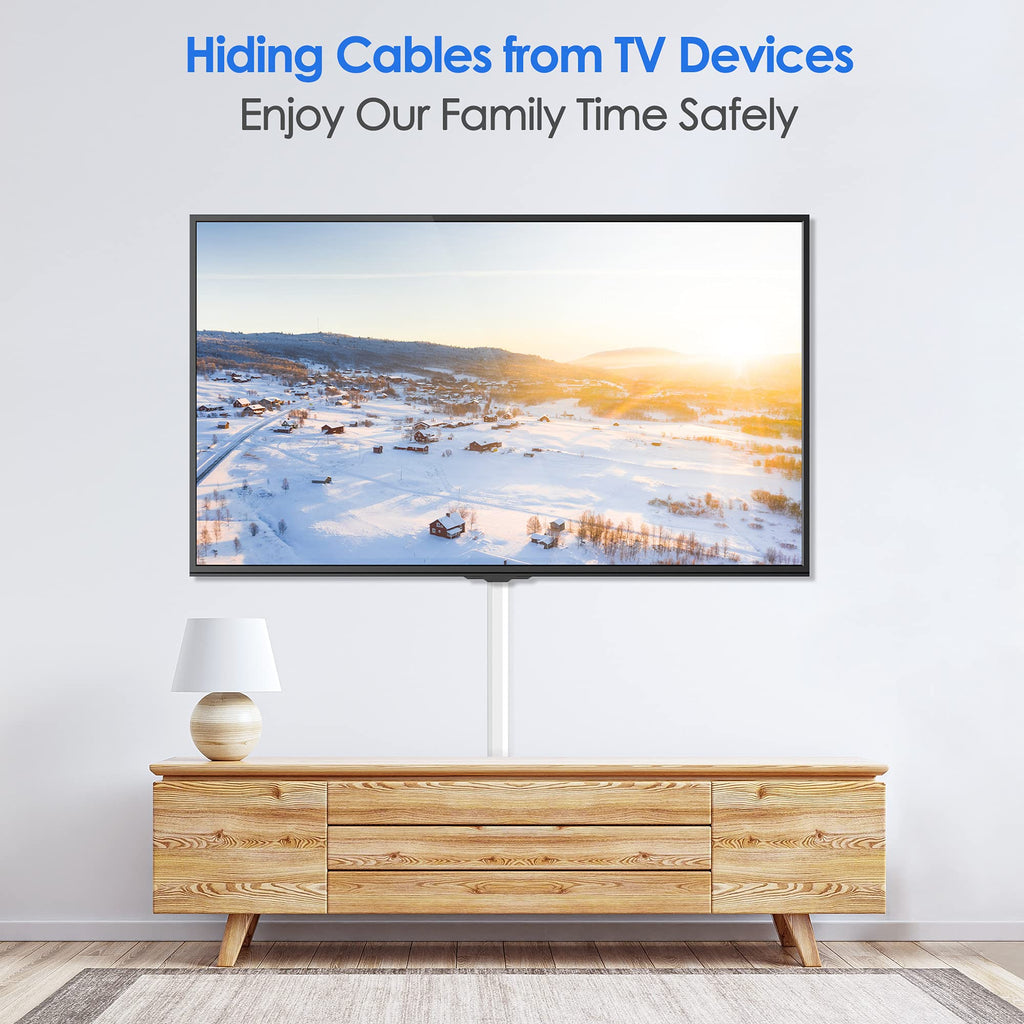 Yecaye TV Cord Hider, 42in Cord Cover Wall Mounted, W1.18in H0.6in, Beige