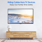 Yecaye TV Cord Hider, 42in Cord Cover Wall Mounted, W1.18in H0.6in, Beige