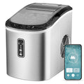 EUHOMY Ice Maker Countertop, 9 Cubes Ready in 6 Mins, 26lbs/24H, Self-Cleaning, Portable Ice Maker Machine with Carry Handle, Basket and Scoop, 2 Sizes of Bullet Ice for Home, Kitchen, Office