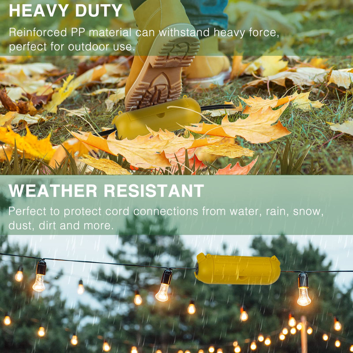 [3 Pack] Flemoon Outdoor Extension Cord Safety Cover with Waterproof Seal