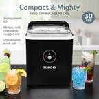 Igloo Ice Maker Countertop, Portable Ice Maker with Handle, 26lbs, Black